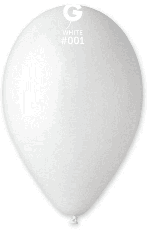 Шарик воздуш. латексный 12"/30см белый №G110/11011(100)