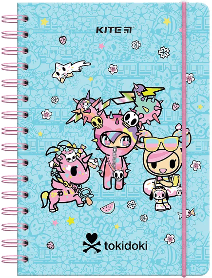 Блокнот пруж. А5 80арк. кліт. тв. обкл. Tokidoki №TK24-190/Kite/(10)