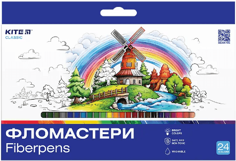 Фломастеры "Kite" 24цветн. Classic №K-456(12)(96)(192)