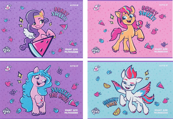 Тетрадь для рисов. на скобе 12/100 А4 "LP" УФ лак + глиттер My Little Pony movie №LP24-241/Kite/(20)(160)