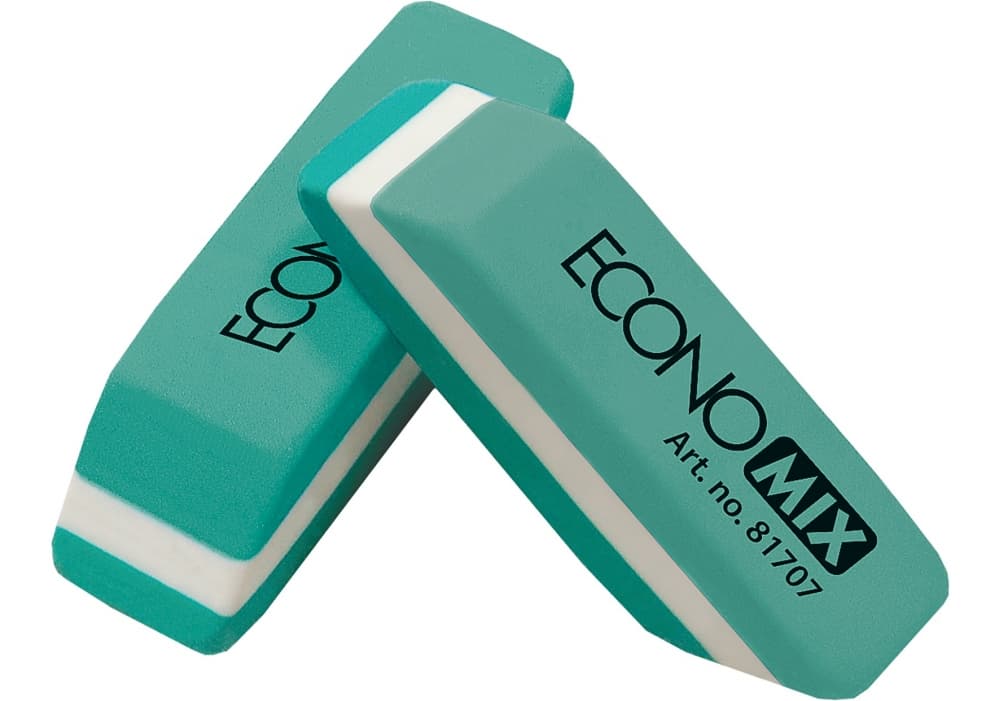 Ластик для карандаша "Economix" бело-зелёный №E81707(30)