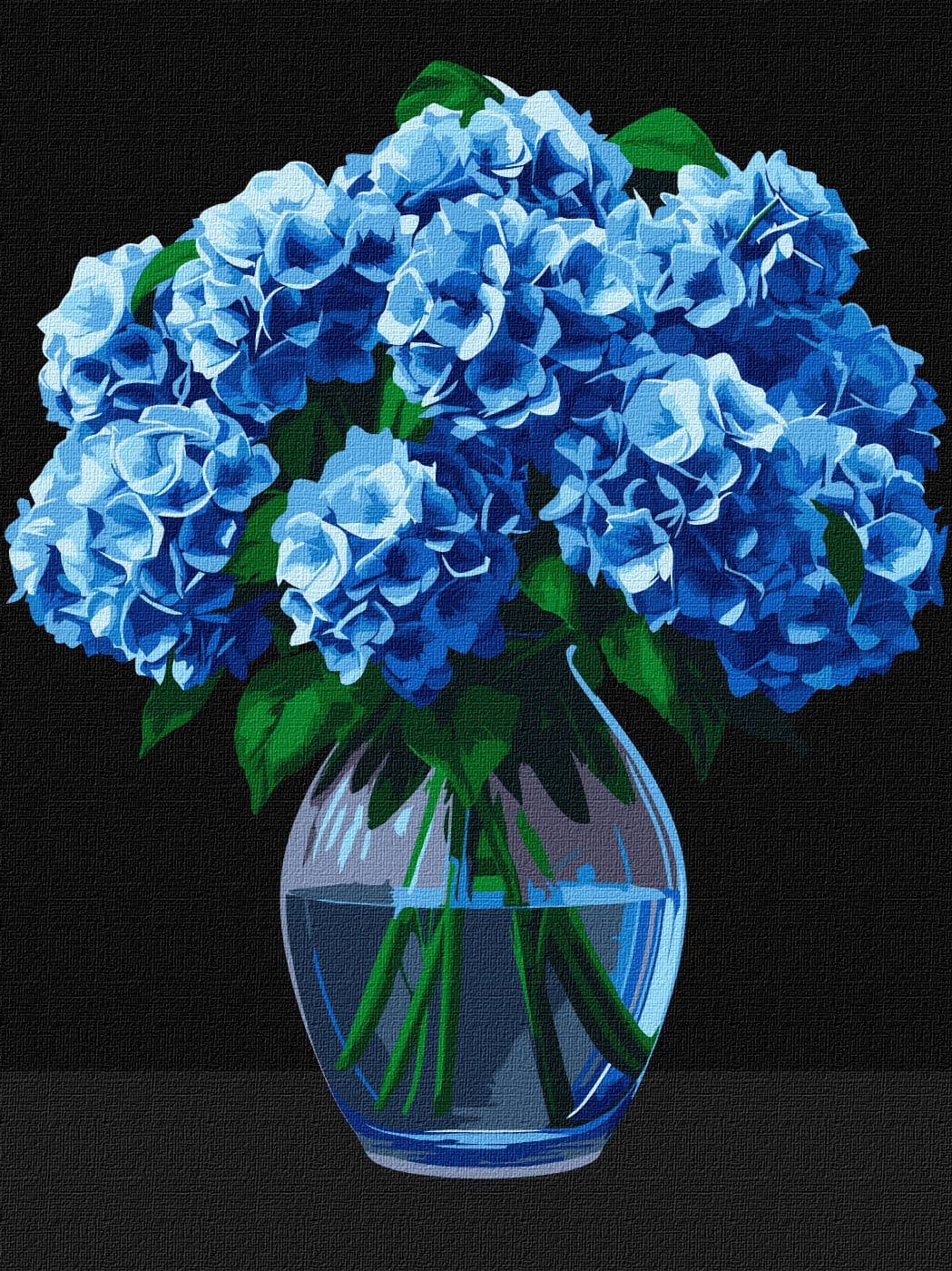 Картини по номерах акрил. "Букет гортензій" 30х40см №KHO3273/Ідейка/