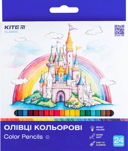 Карандаши цветн. 24 цветн. "Kite" №К-055 Classic(6)(120)