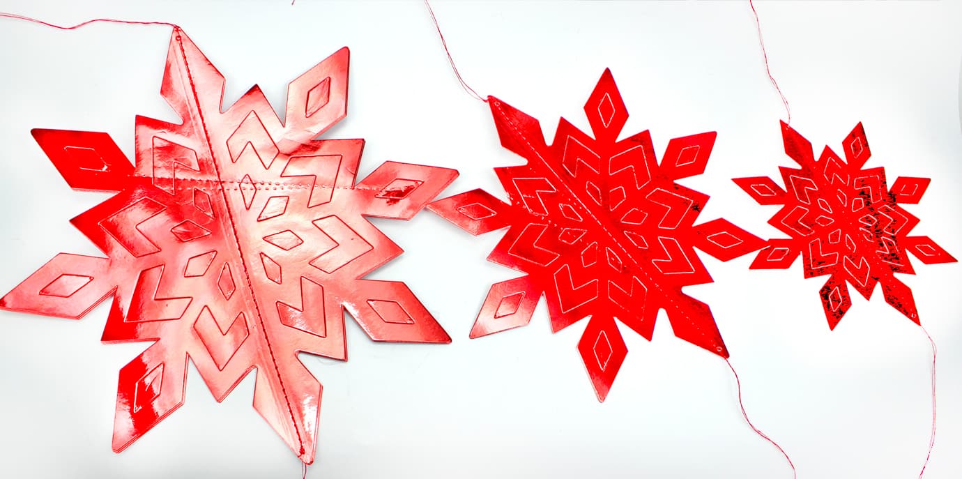 Декор-подвеска новогодняя бумажная "Snowflake" красный 25см №R96067