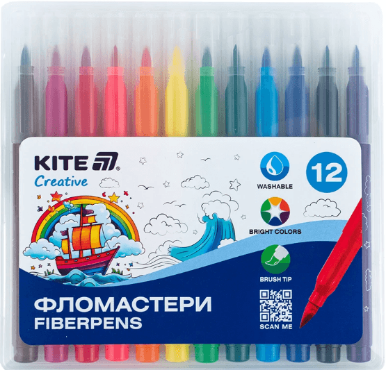 Фломастеры двухсторонние "Kite" 12шт/24цветн. Creative №K-1151(12)(96)