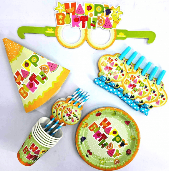 Набор для празднования на 36 предм. "Нарру Birhday" Фрукты №309/871309(1)(50)