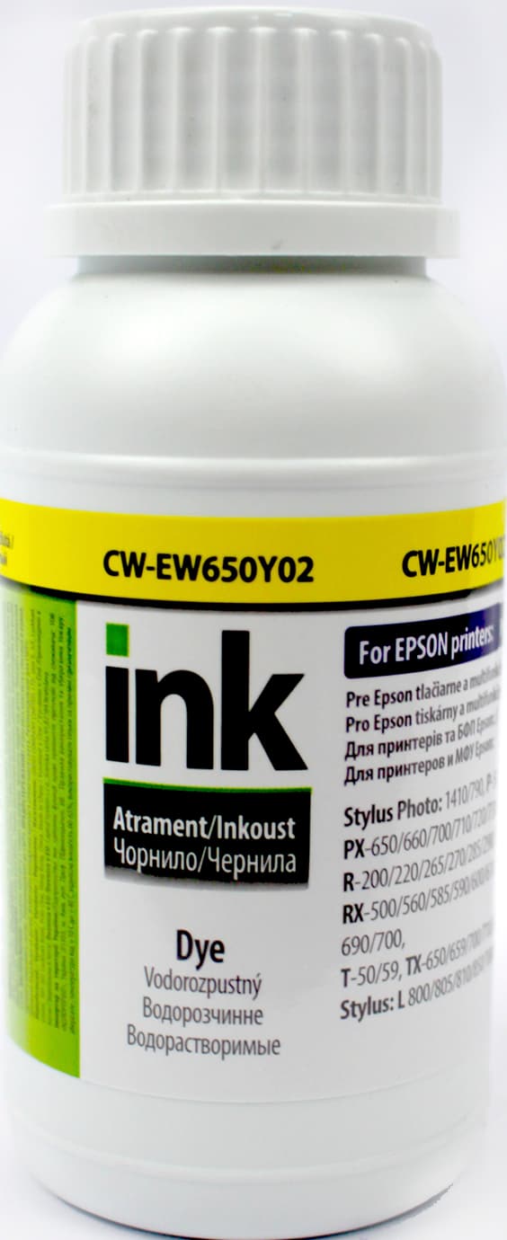 Чорнило ColorWay Epson TX650/EW650Y 200мл yellow