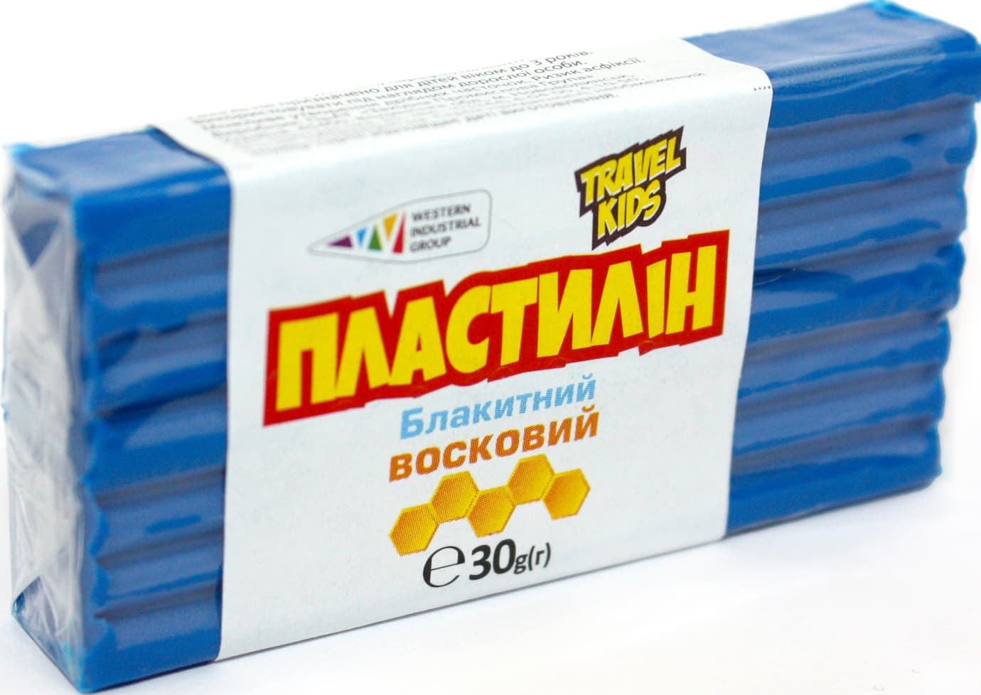 Пластилін "Гамма UA" 30гр блакитний,восковий №333110(12)(48)