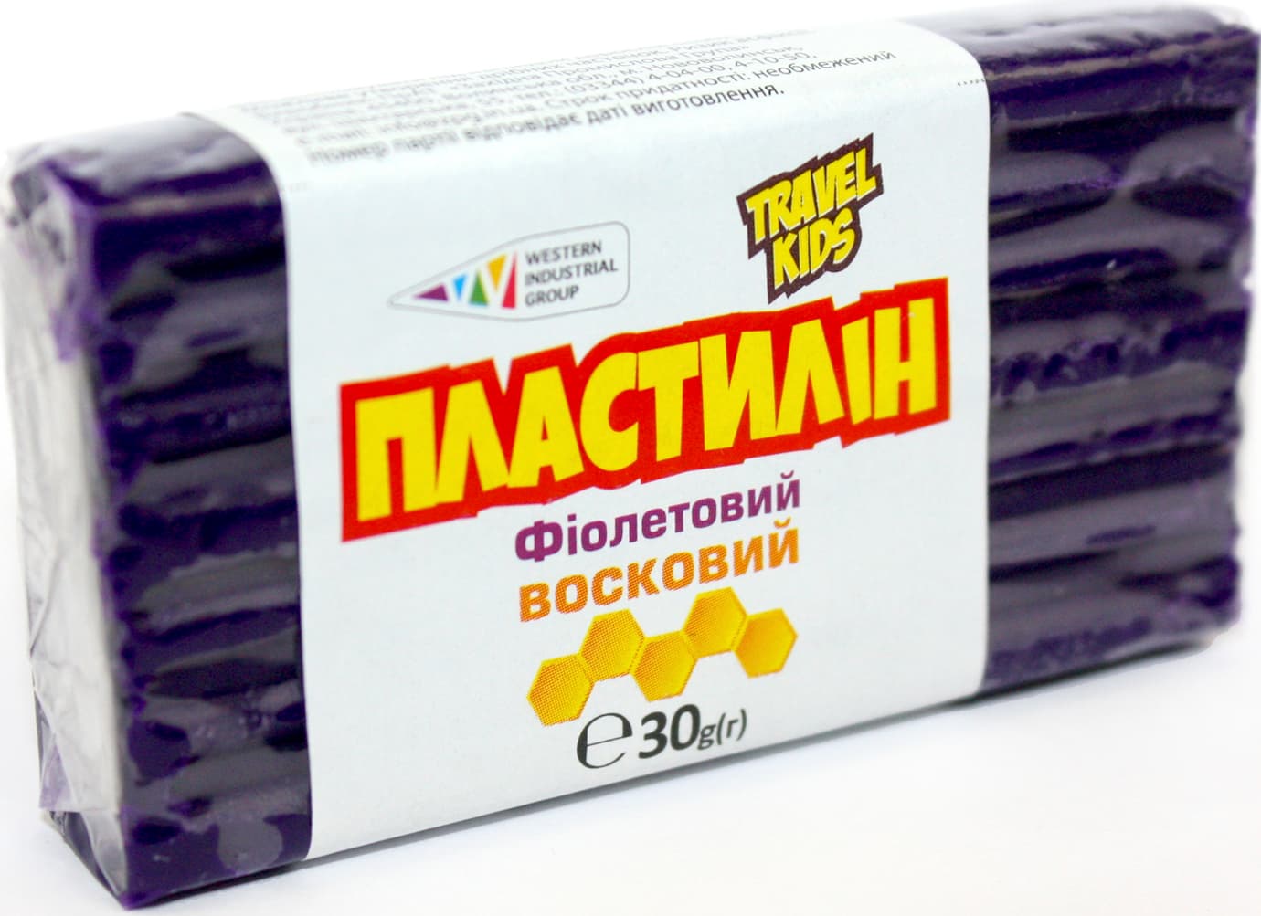 Пластилін "Гамма UA" 30гр фіолетовий,восковий №333112(12)(48)