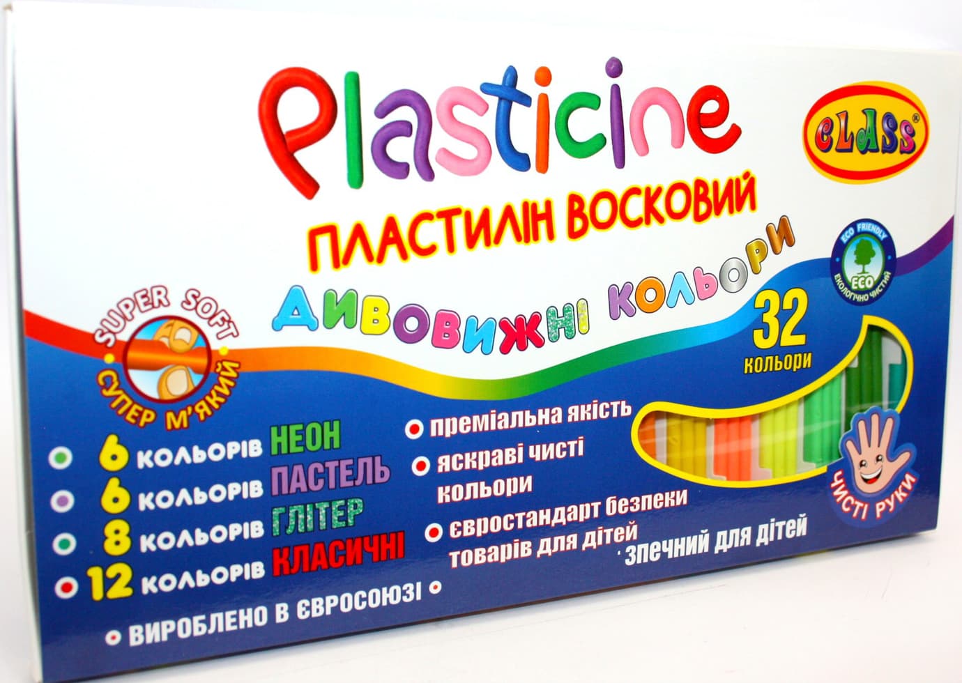 Пластилін "Class" МINI 32 кольор. 360гр №7656С(30)