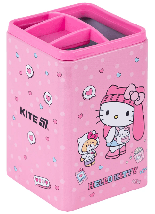 Стакан для ручок "Kite" №HK25-105-1 квадр. Hello Kitty(12)(96)