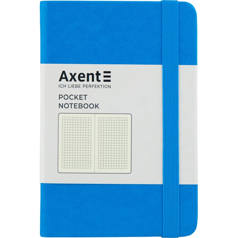 Блокнот А6 96л. клет. тв. обл. "Partner" голубой №8301-07/Axent/(24)
