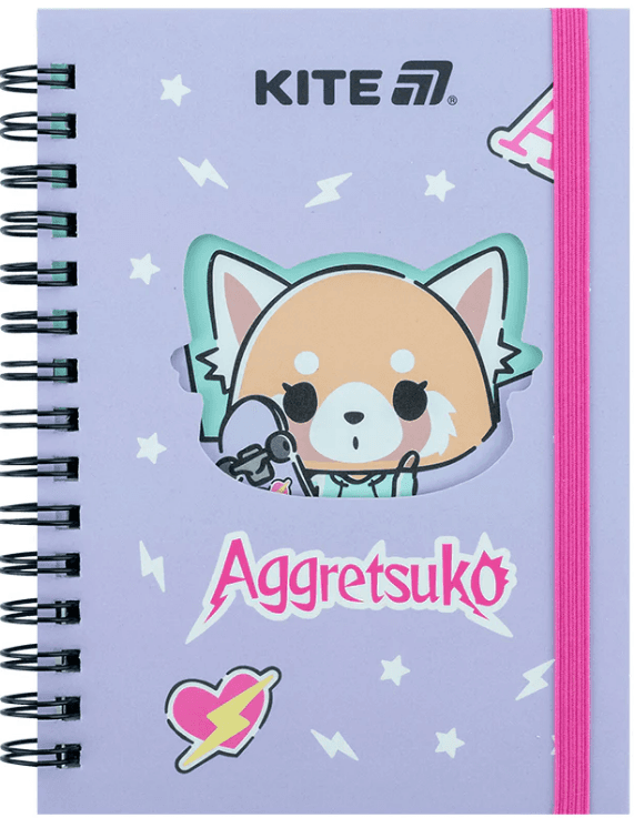 Блокнот пруж. А6 80арк. кліт. вирубка "Aggretsuko" №AR25-229/Kite/(50)