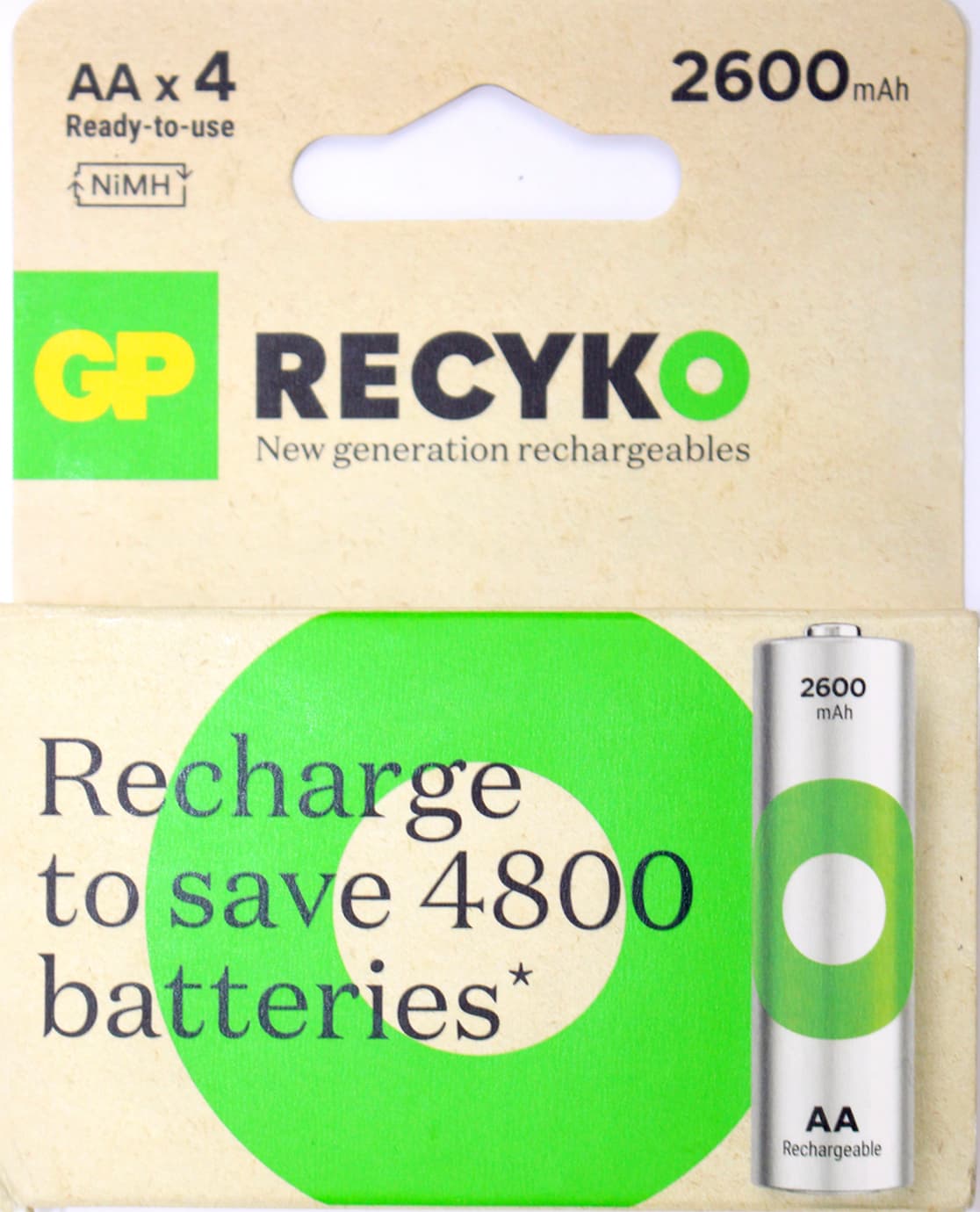 Акумулятори GP NіMH 270AAHCER21-2TLB4 (R-06,2600mAh)/блістер 4шт (10)