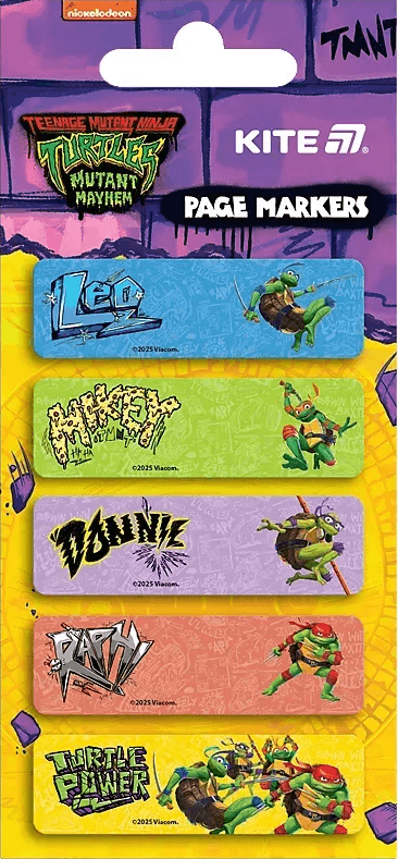 Закладка папер. "Kite" №NT25-480 Ninja Turtles 5х15х50мм,100шт з малюнком(40)