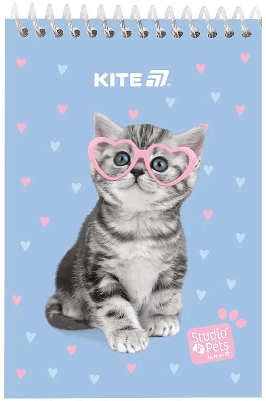 Блокнот пруж. А6 48арк. б/лін. пласт. Studio Pets №SP25-196/Kite/(20)