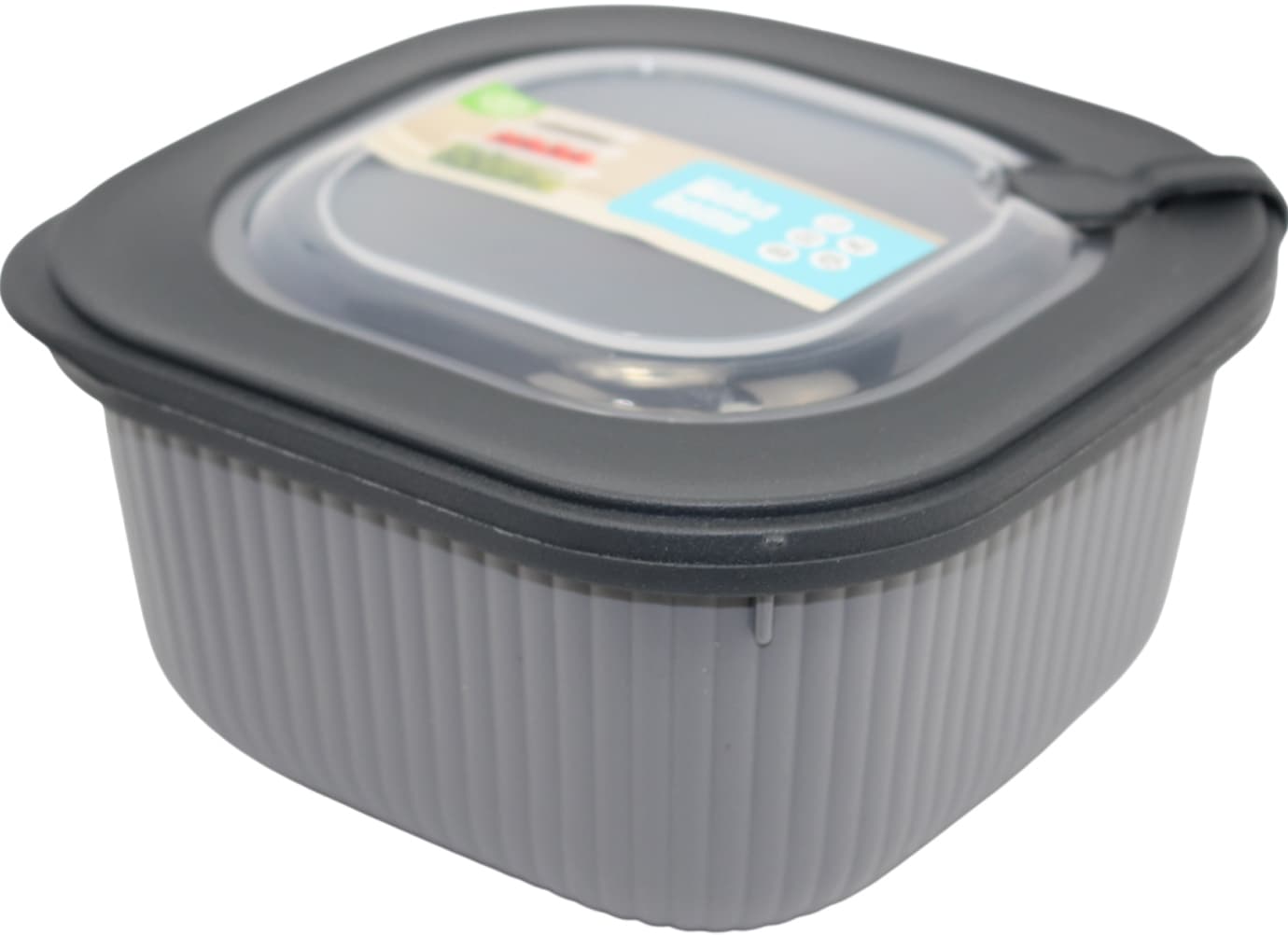 Контейнер для пищ. прод. пласт. "Idea Home Line Box Gray" 1,8л квадр. №00683(24)