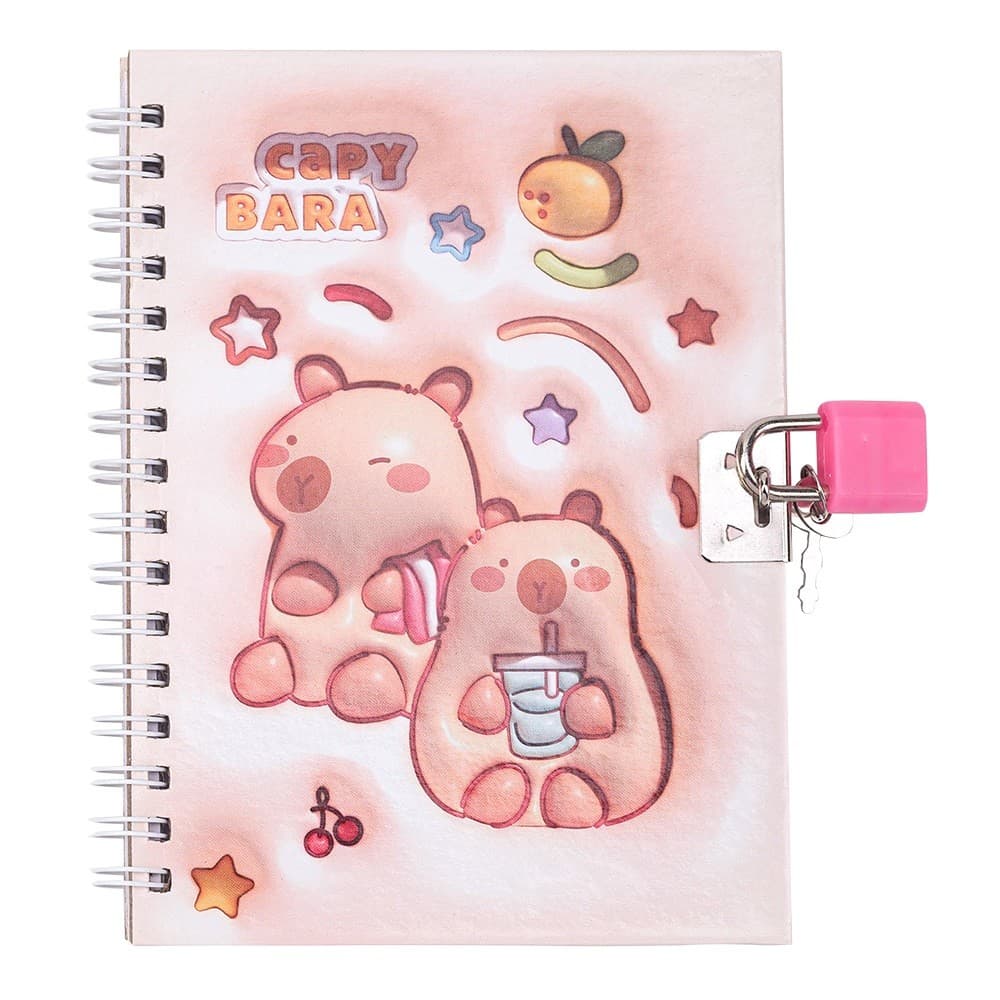 Блокнот пруж. бок. А6 48л. клет. с замком ассорти"Kids line. Capybara2" №ZB.700005/Zibi/