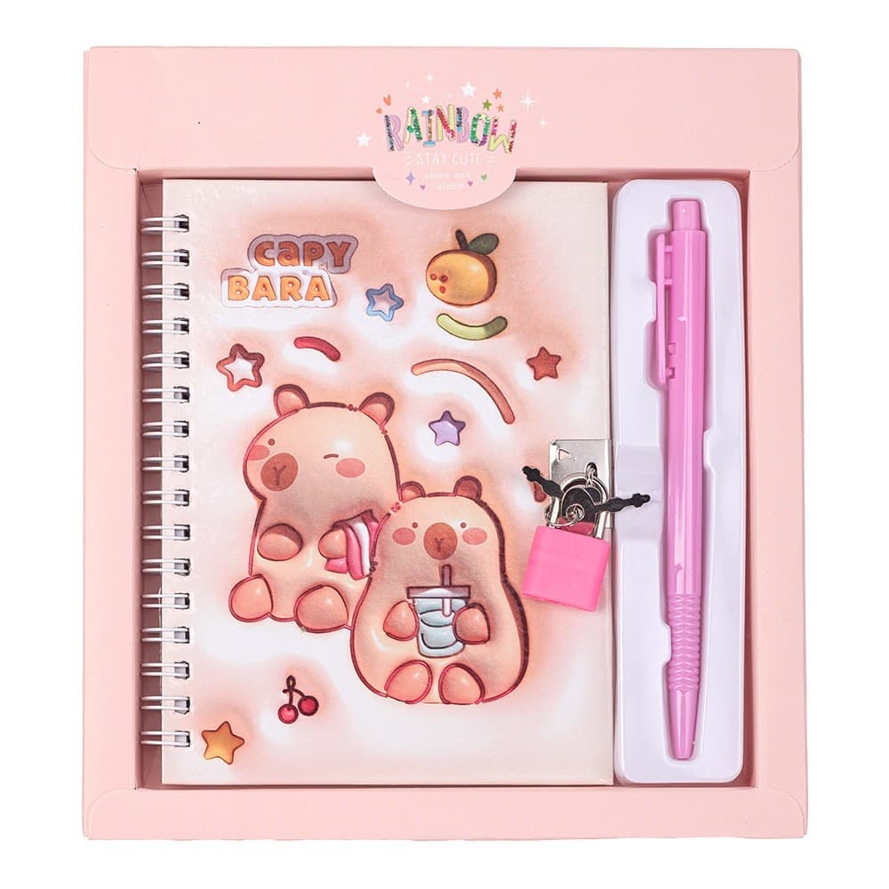 Блокнот пруж. бок. А5 48л. клет. с замк. и ручк."Kids line. Capybara" №ZB.700011/Zibi/