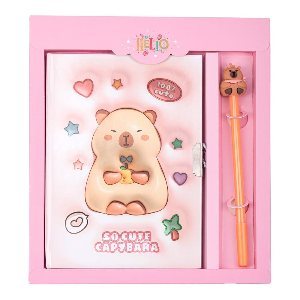 Блокнот А4 50л. клет. с замком и ручкой ассорти "Kids line. Capybara" №ZB.700012/Zibi/