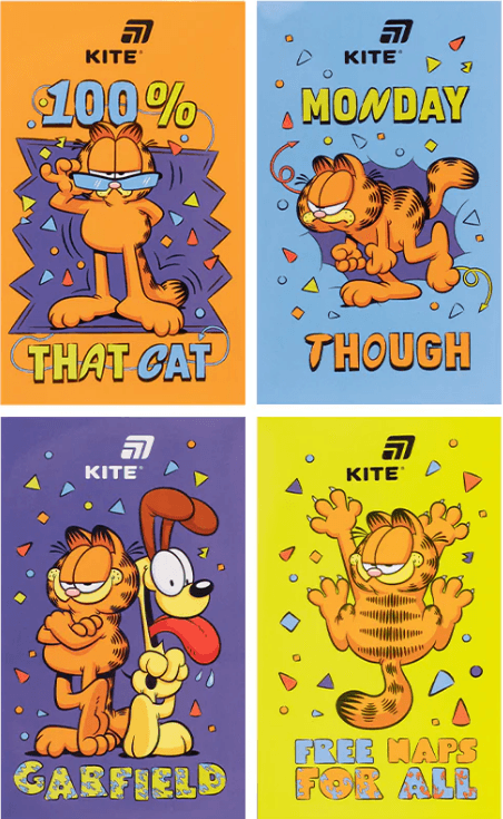 Блокнот А6 50л. б/лин. тв. обл. Garfield №GF26-195/Kite/(12)