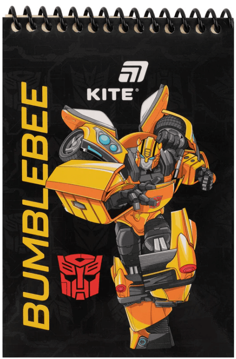 Блокнот пруж. А6 48л. б/лин. пласт. Transformers №TF26-196/Kite/(20)