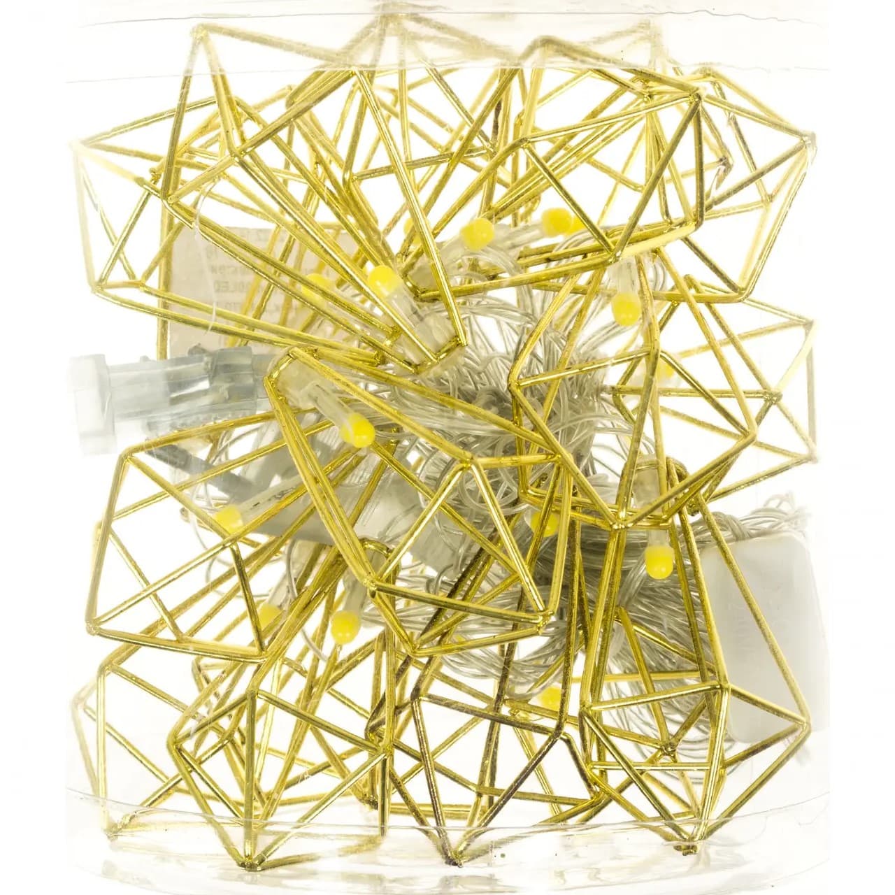 Гірлянда електрич. Кристал 20LED перехідник,золото,теплий білий,провід L-5м №1689-07(1) У