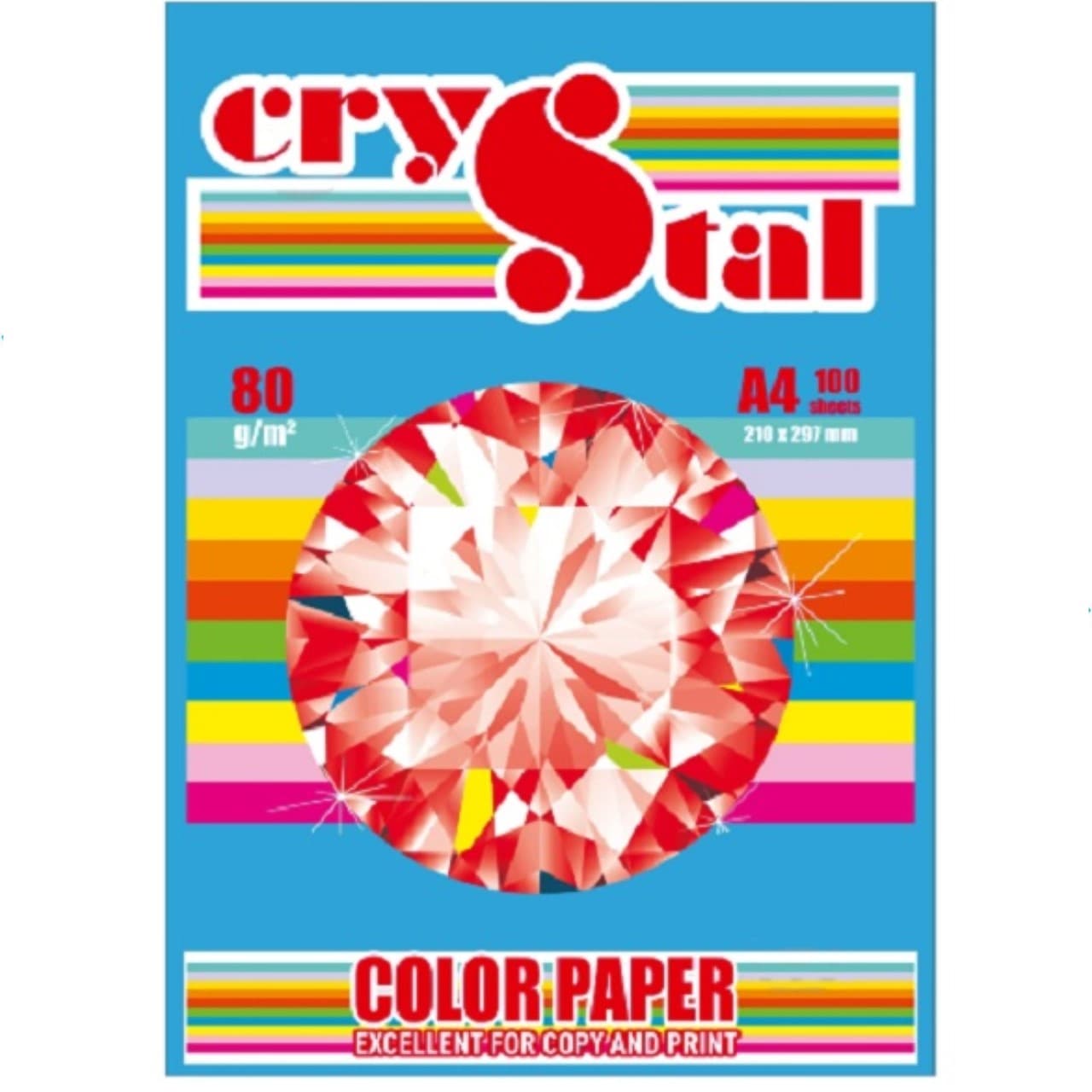 Бумага цветн. А4 80г/м инт. Crystal Color Turquoise 220 (синий)(100)(2500)