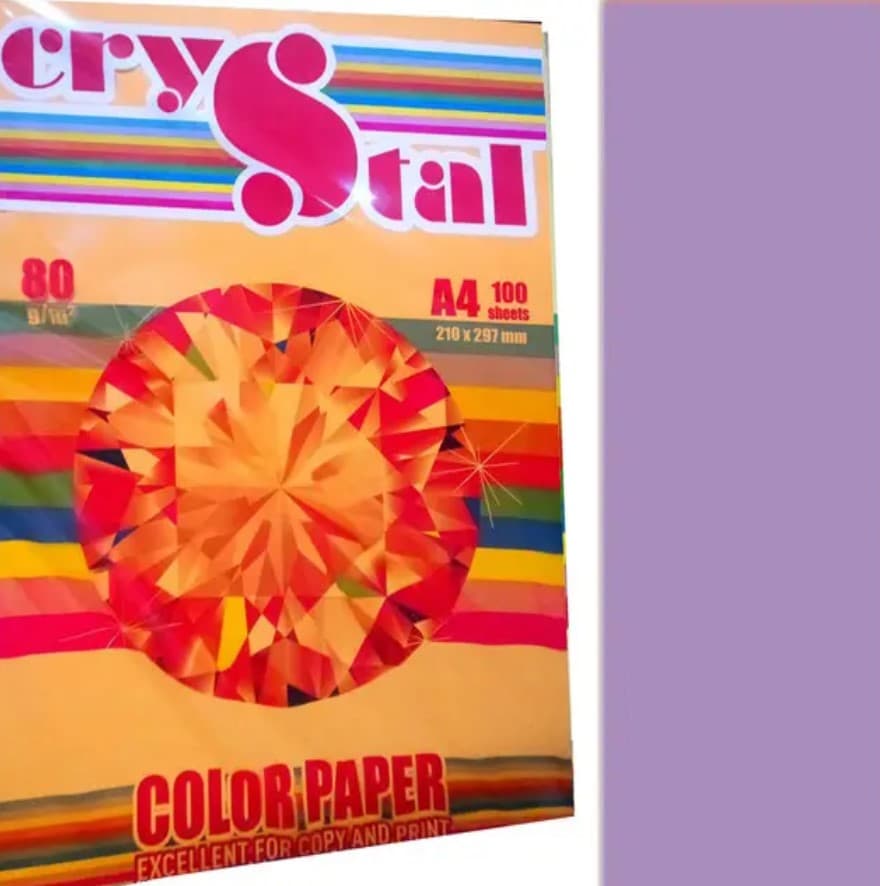 Бумага цветн. А4 80г/м инт. Crystal Color Taro 274 (фиолетовый)(100)(2500)