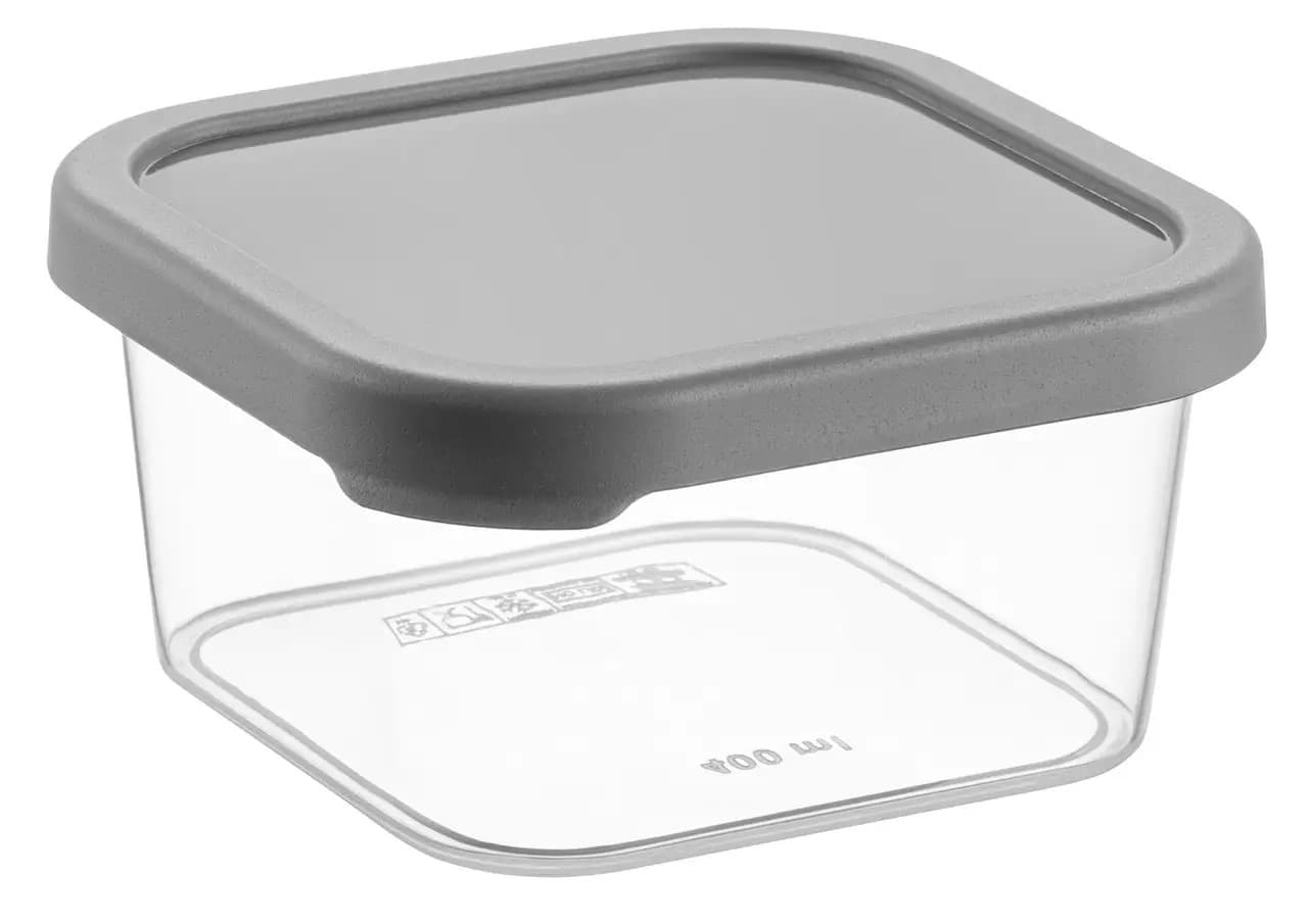 Контейнер для пищ. прод. пласт. "Idea Home Quick Box Gray" 0,4л квадр. №00811(24)