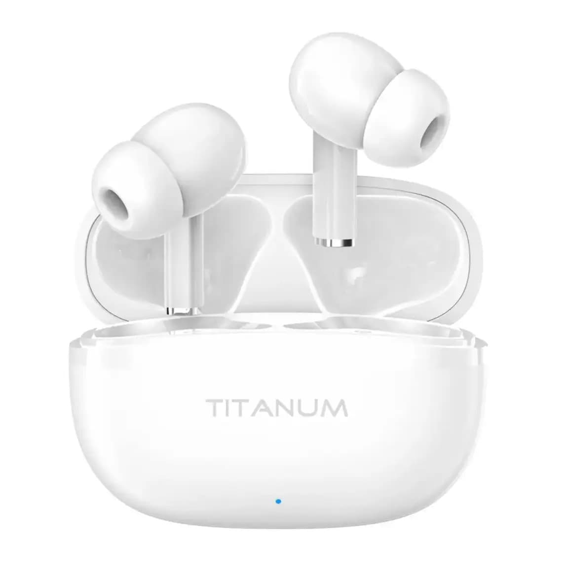 Навушники вакуумні Titanum TW11 TWS кейс+зарядка+мікрофон white №8105