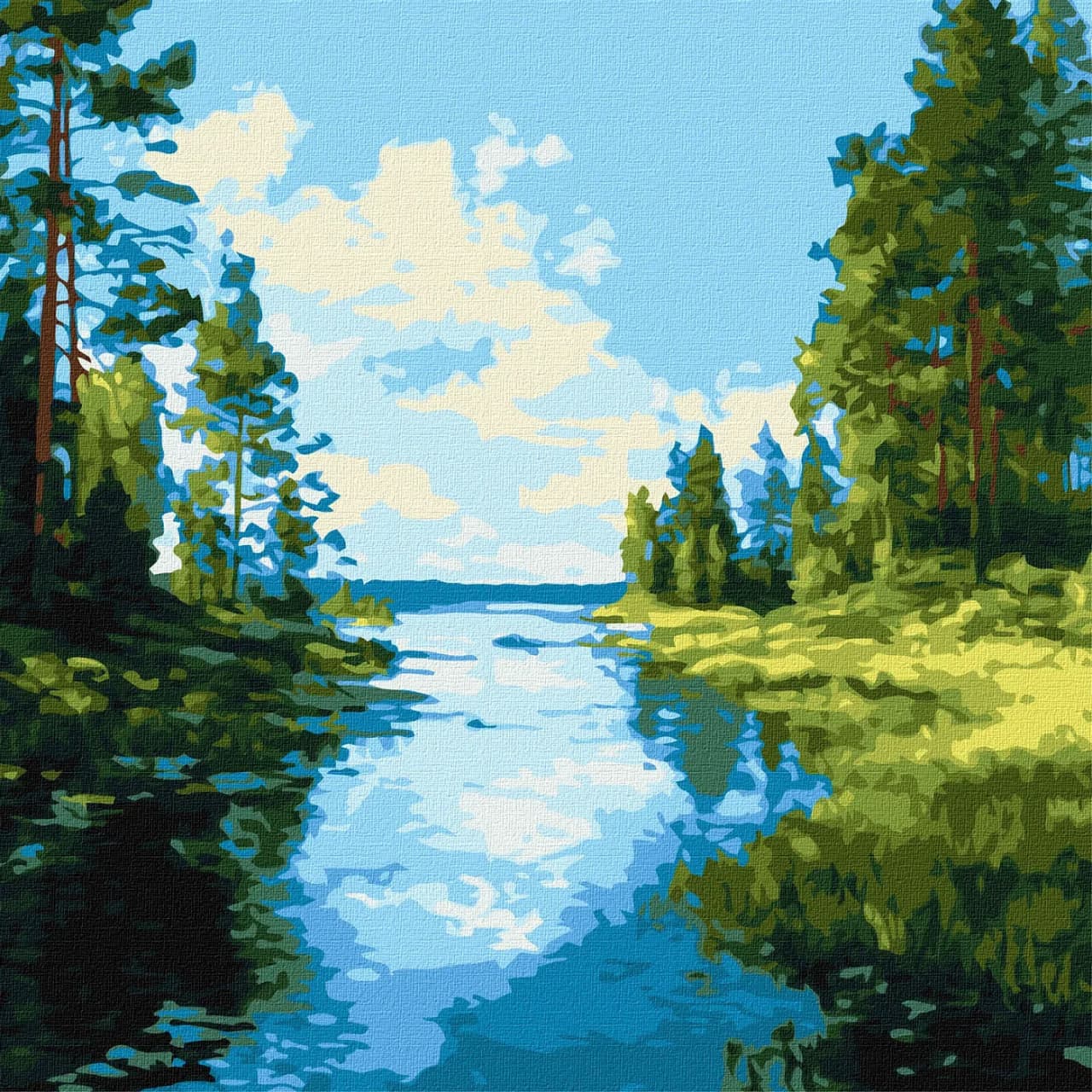 Картини по номерах акрил. "Тінь і блиск води" 40х40см №KHО6408/Ідейка/
