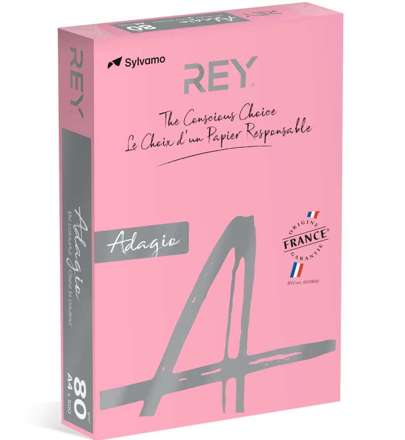 Бумага цветн. А4 80г/м средн. REY Adagio Candy 05 (розовый)(10)