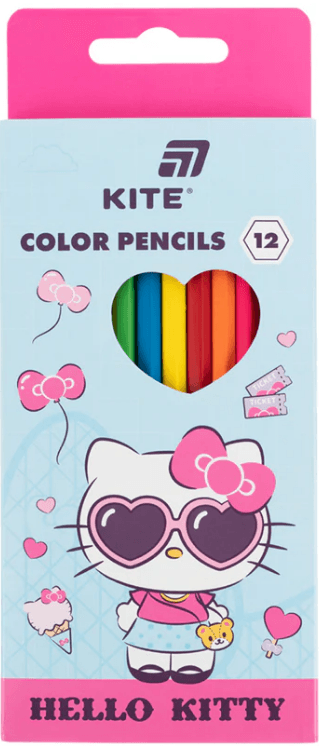 Карандаши цветн. 12 цветн. "Kite" №HK26-051 Hello Kitty(12)(240)