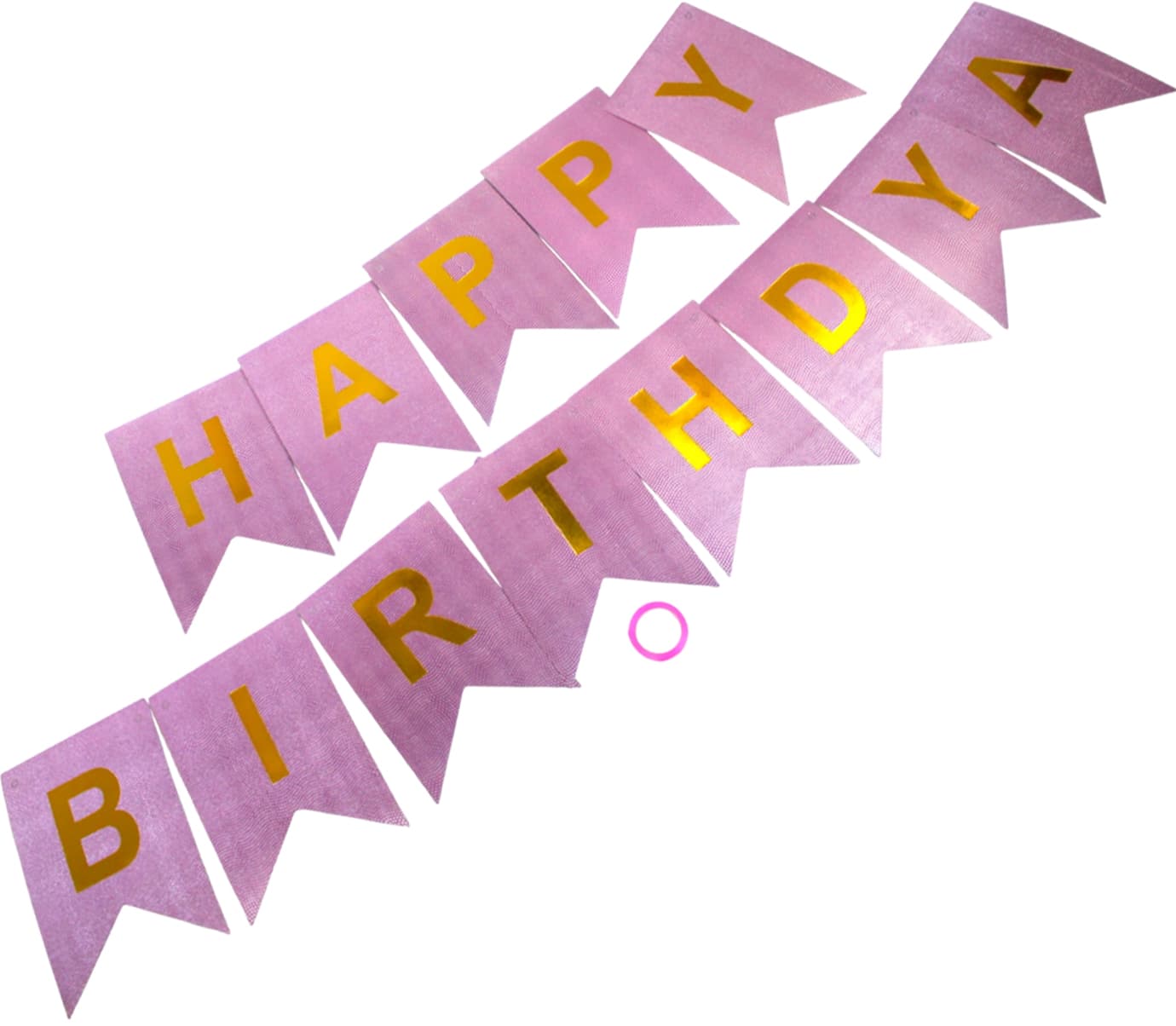 Гирлянда "Happy Birthday" стразы розовая