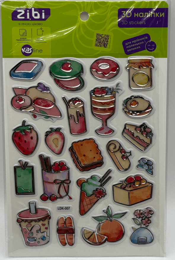 Наклейка 3D "Вкусняшки" 19см, KIDS Line №ZB.63408/Zibi/