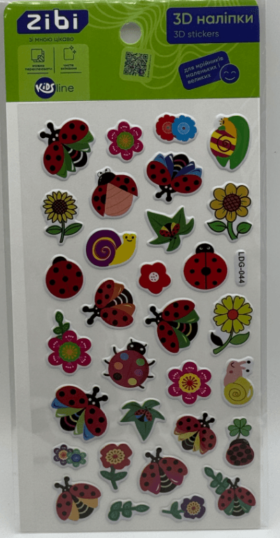 Наклейка 3D "Божьи коровки" 18см, KIDS Line №ZB.63328/Zibi/