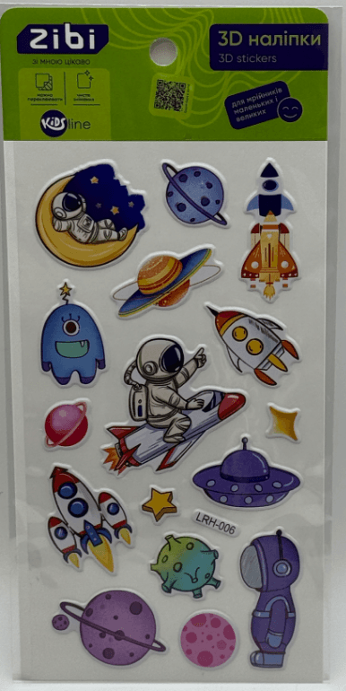 Наклейка 3D "Космические фантазии" 18см, KIDS Line №ZB.63342/Zibi/