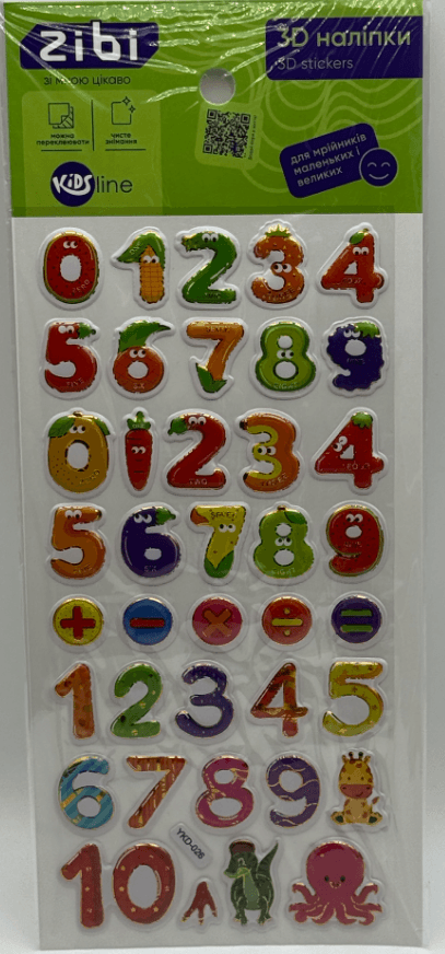 Наклейка 3D "Цифры и счёт" 23см, KIDS Line №ZB.63383/Zibi/