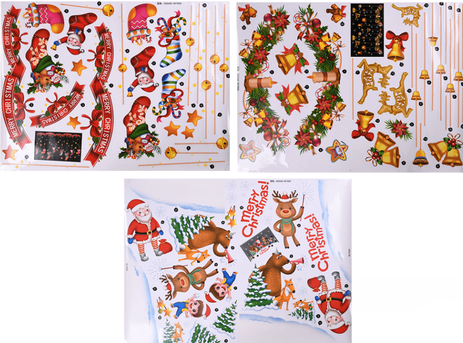 Наклейка новогодняя для окон "Merry Christmas" 60х45см №R33943(12)