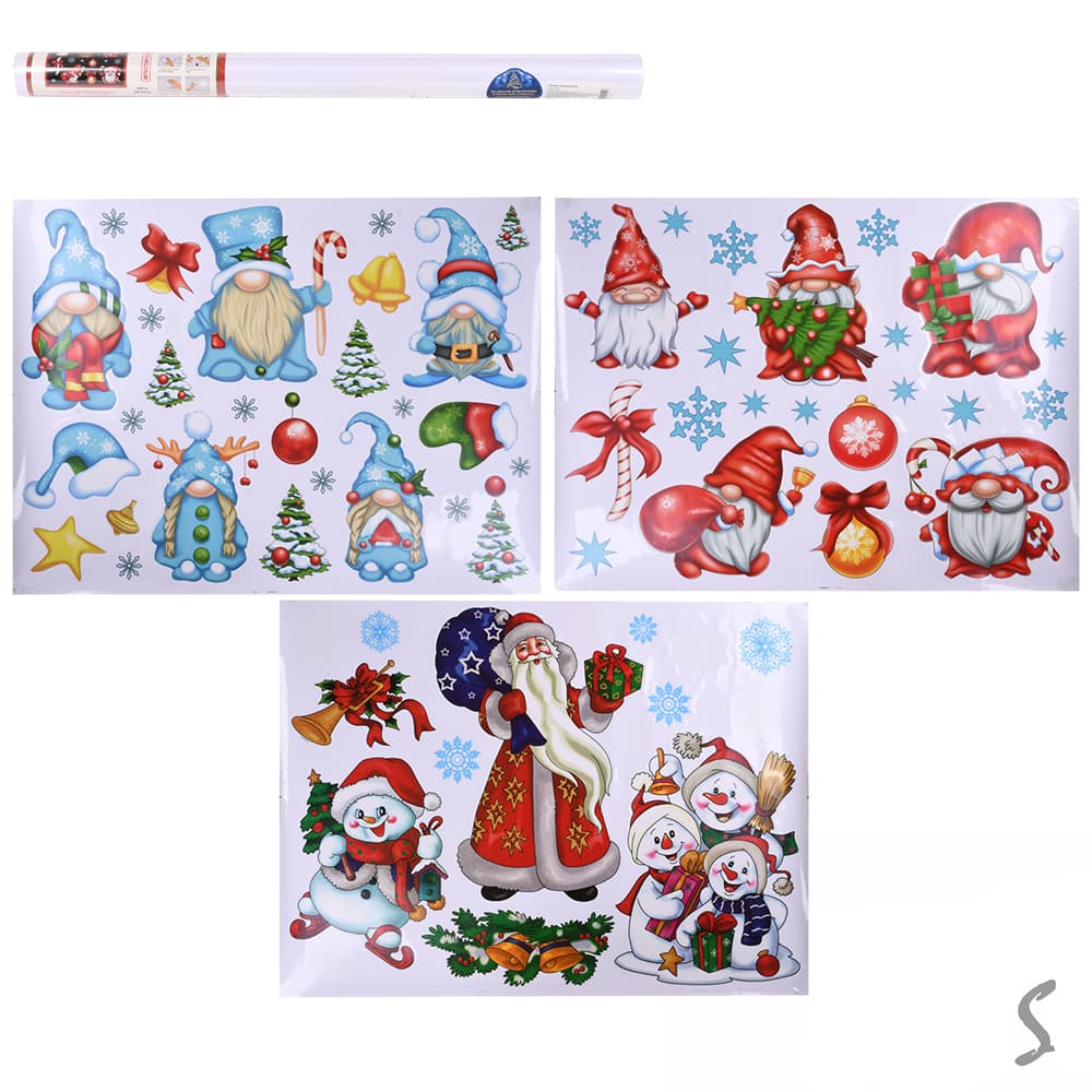 Наклейка новогодняя для окон "Santa" 60х45см №R33944(12)