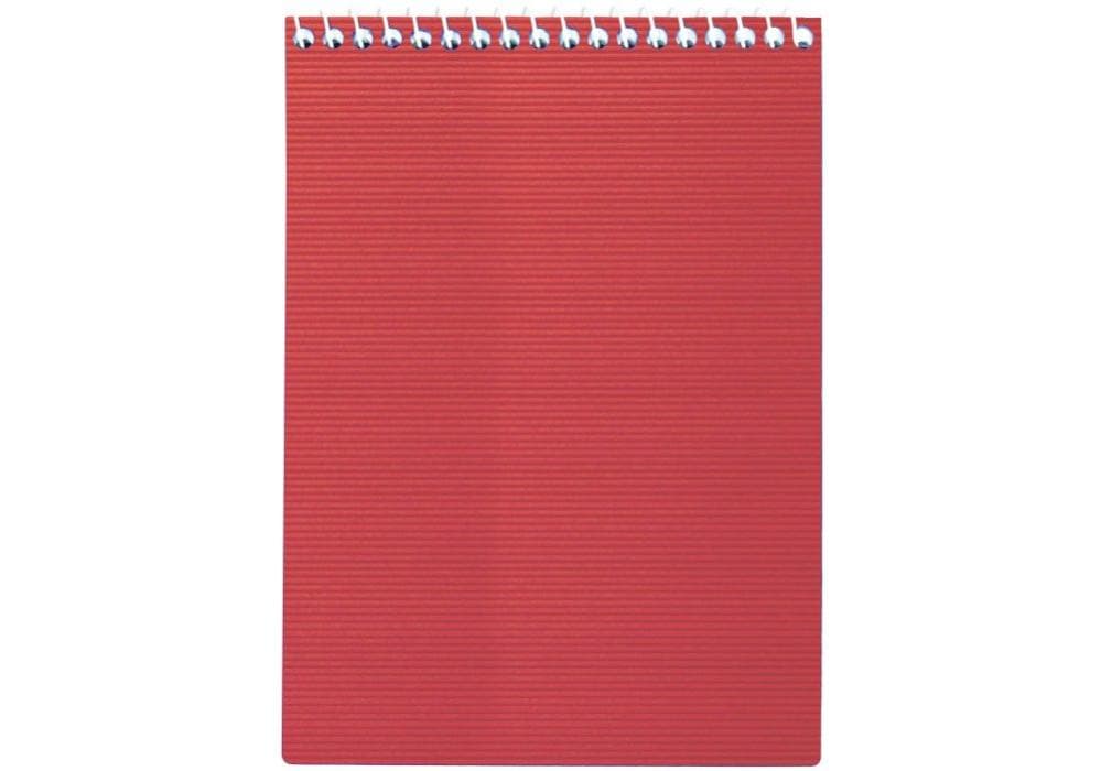 Блокнот пруж. бок. А5 48л. клет. пласт. обл.,красный №E20302-03/Economix/(1)(80)