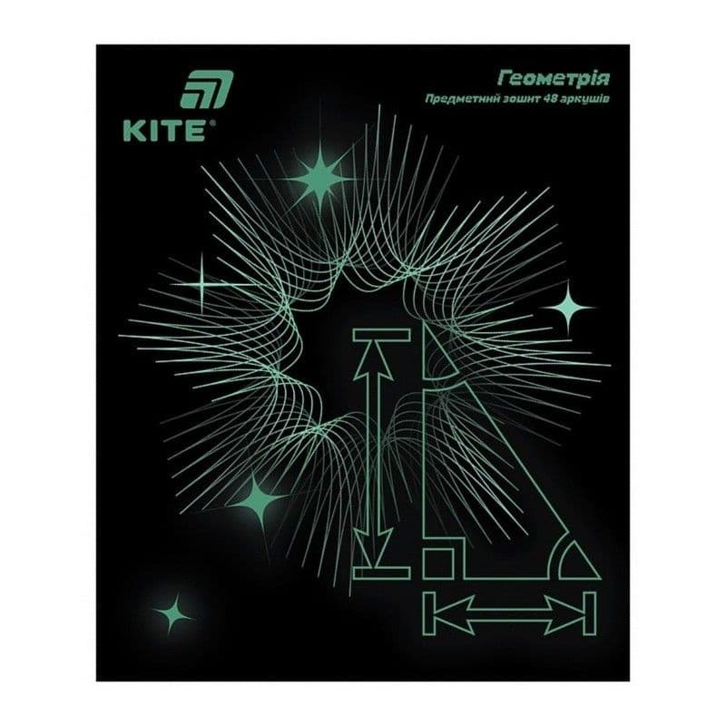 Зошит 48арк. кліт. "Kite" Предметка-Геометрія софт тач+УФ,Lumen №K26-240-1(10)(200)