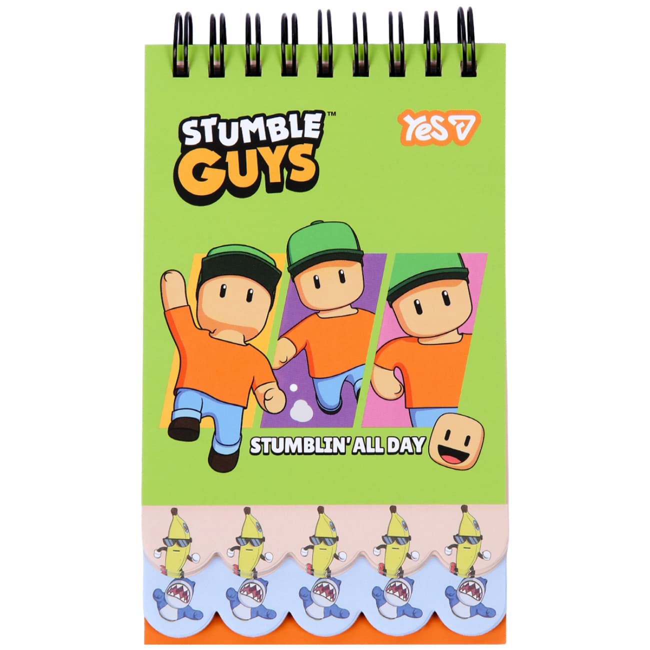 Блокнот пруж. двойн. В7 60л. б/лин."Stumble Guys Green" с 2фигурн. ярусами№152235/Yes/(30