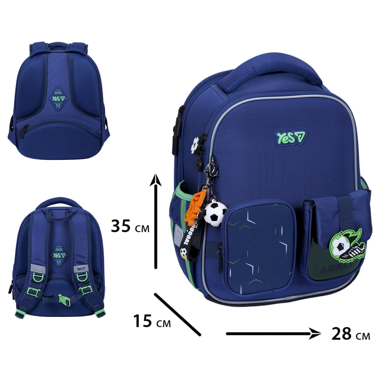 Рюкзак каркасний "Yes" H-100S Football Fan 2від.,2карм. №550219