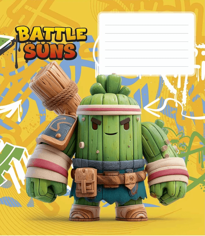 Зошит 12арк. кліт. Школярик "Battle Suns" ВД-лак №012-3757K(30)(300)