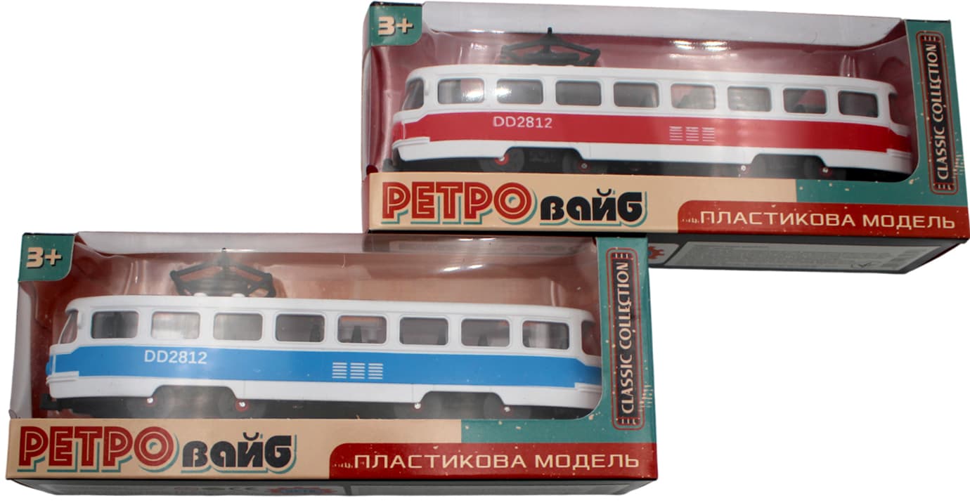 Трамвай інер-ий 17см,2 кольори,в кор-ці,18х7х4,5см №6337(72)