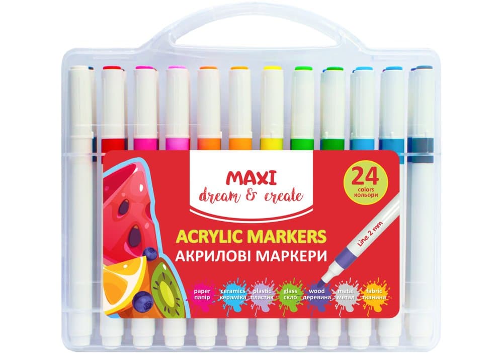 Набор маркеров акрил. "Maxi" №MX15257 24цветн. 2мм