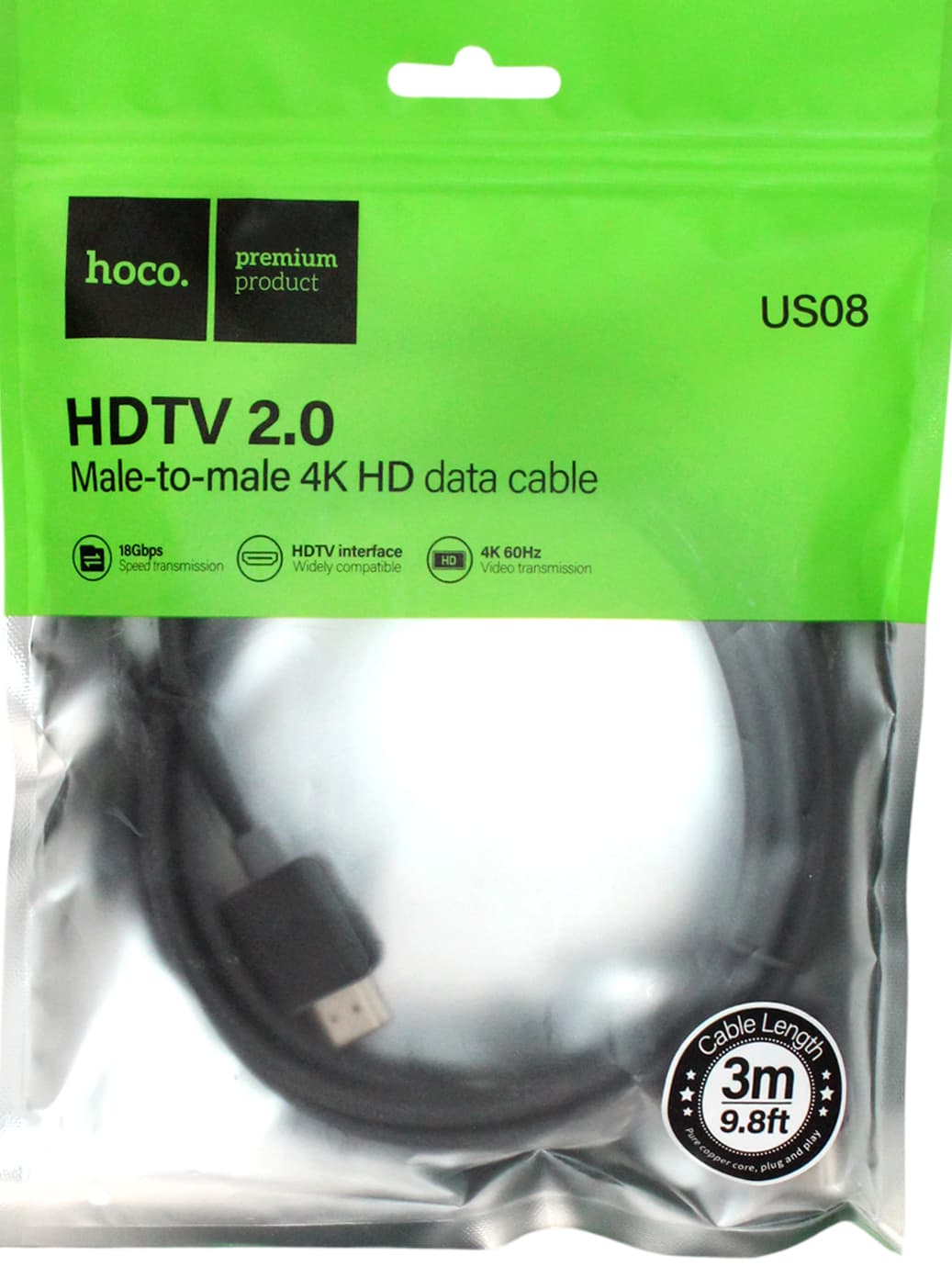 Кабель HDMI > HDMI 3м black/Breidon/