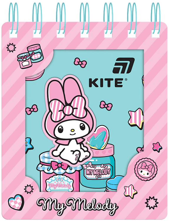 Блокнот пруж. А6 80л. клет. карт. обл. вырубка "My Melody" №HK26-276-2/Kite/